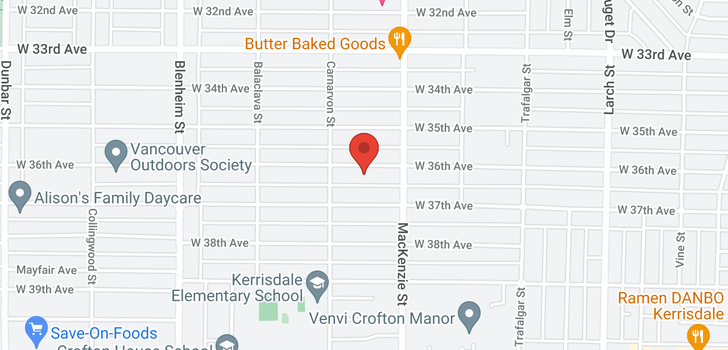 map of 2956 W 36TH AVENUE